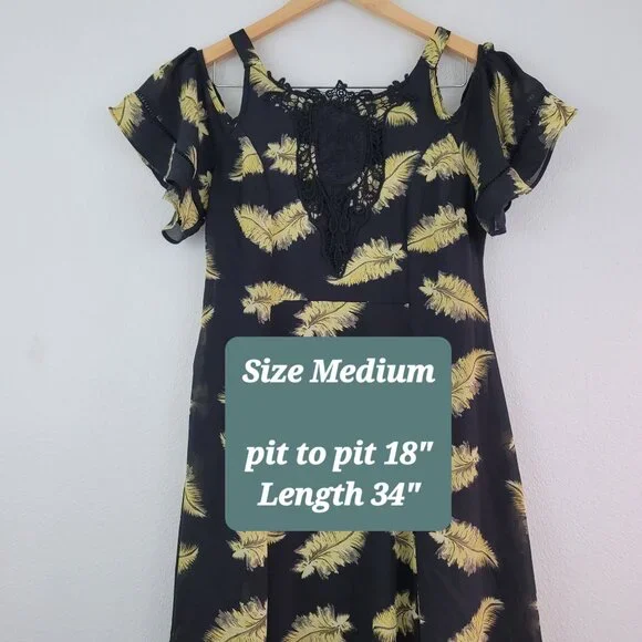 Disney Beauty and the Beast Dress Womens Sz M Black Chiffon Novelty Print Zipper - Picture 5 of 15